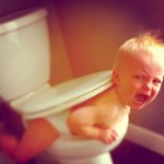 Baby stuck in toilet meme