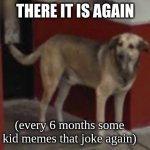 Its late here why is new full of kiddy memes | THERE IT IS AGAIN; (every 6 months some kid memes that joke again) | image tagged in dog,meme,australia | made w/ Imgflip meme maker