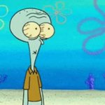 squidward shocked face GIF Template