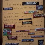 Valentine's candy letter