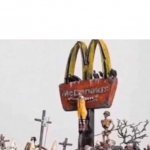 Hi | image tagged in ronald mcdonald get crucified,memes | made w/ Imgflip meme maker