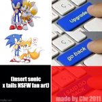 GO BACK RIGHT NOW YOU SONAILS SHIPPER | (insert sonic x tails NSFW fan art) made by Cbr 2011 | image tagged in i said go back | made w/ Imgflip meme maker