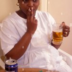 Pregnant woman smoking and drinking