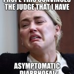 Turd | I HOPE THIS CONVINCES THE JUDGE THAT I HAVE; ASYMPTOMATIC DIARRHOEA! | image tagged in turd | made w/ Imgflip meme maker