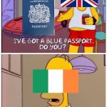 U.K. vs. Irish passport
