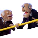 Statler and Waldorf Transparent Background Yellow Railing.