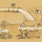 Capcom forgot Cody | Capcom for 30 years; Alex/Abel/Luke; Cody | image tagged in greedy pipe man 3 captions | made w/ Imgflip meme maker