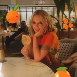 Kylie with orange drink