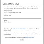 Roblox Ban (3 Days) meme