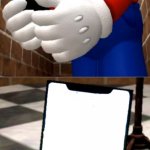 Mario looking at phone template