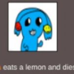 Ria eats a lemon and dies