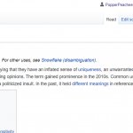 Wikipedia definition for a snowflake