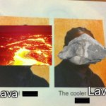 Rocc | Lava Lava | image tagged in the cooler daniel,lava,rocc,unfunny | made w/ Imgflip meme maker