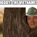 THEY ARE IN THE TREES!! | NOBODY: THE VIETNAMESE | image tagged in stay in the trees | made w/ Imgflip meme maker