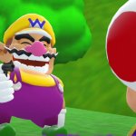 Wario about to shoot Toad