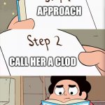 How to Insult Yellow Diamond | APPROACH; CALL HER A CLOD; Insult Yellow Diamond | image tagged in steven universe | made w/ Imgflip meme maker