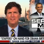 Tucker Carlson roasts Obama for birthday party meme