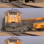bus crashes into train after train hits bus meme