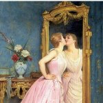 Kissing mirror meme