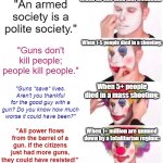 Conservative logic on guns