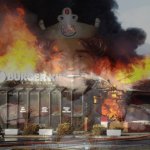 Burger King on fire with mascot