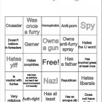 Anti-Furry bingo template