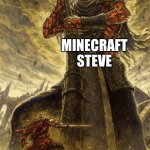HE STRONK | MINECRAFT STEVE THE DOOMSLAYER | image tagged in fantasy painting,gaming | made w/ Imgflip meme maker