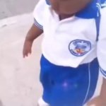 Black kid walking GIF Template
