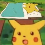 Asleep Pikachu Then Awake