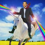 Barry Soetero riding a Unicorn