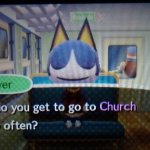 so do you get to go to church very often rover animal crossing