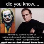 I can see that. | spent 4 hours on a Toxic Minecraft Discord Server. | image tagged in joaquin phoenix joker | made w/ Imgflip meme maker