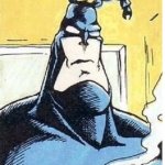 THE TICK SCOWLS WITH A COFFEE