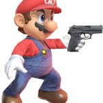Mario with a gun