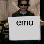 Gerard Way holding sign | emo | image tagged in gerard way holding sign | made w/ Imgflip meme maker