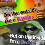On the outside I’m a baddie meme