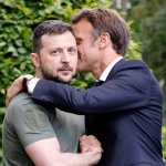 Macron whispers to Zelensky meme