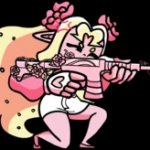 Rosie pointing gun
