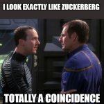 Daniels zuckerberg | I LOOK EXACTLY LIKE ZUCKERBERG; TOTALLY A COINCIDENCE | image tagged in daniels and archer,mark zuckerberg | made w/ Imgflip meme maker