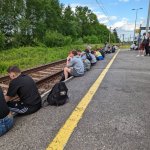 waiting for train