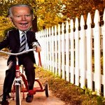 Biden on tricycle
