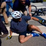 Biden falling down bike