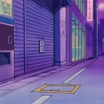 Anime street at night