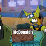 When you wanna go to your favorite place | Me; My Dad; My Mom; McDonald's | image tagged in tmnt | made w/ Imgflip meme maker