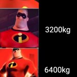 Mr incredible becoming Powerful(Strong 2nd version)/Hero | Your weight:; 50kg; 100kg; 200kg; 400kg; 800kg; 1600kg; 3200kg; 6400kg; 12800kg; 25600kg; 51200kg; 102400kg; 204800kg; 409600kg | image tagged in mr incredible becoming powerful strong 2nd version /hero,idk what to say | made w/ Imgflip meme maker