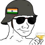 Indian Army Wojak with champange