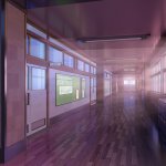 Anime school corridor