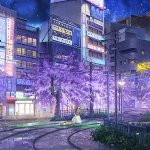 Anime city at night meme