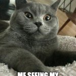 Surprised cat | ME SEEING MY 10 YEARS OLD CODE | image tagged in suprised cat | made w/ Imgflip meme maker