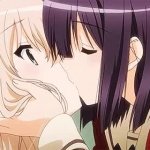 anime girls kissing meme